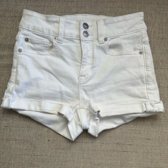 American Eagle Outfitters White Jean Shorts size 0 - Picture 1 of 4